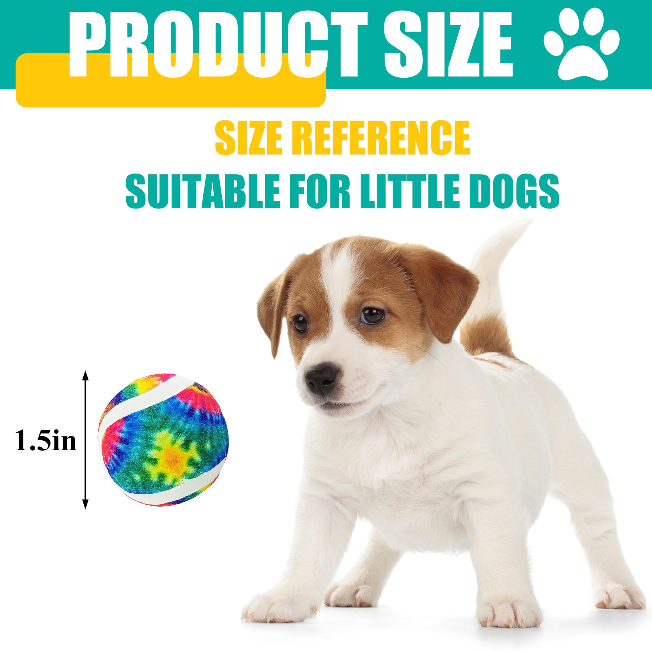 NICERINC PET X-Small Dog Tennis Balls Dog Toys Ball Interior Bell 1.5" Pack of 12, Fit Ball Launchers - Image 3