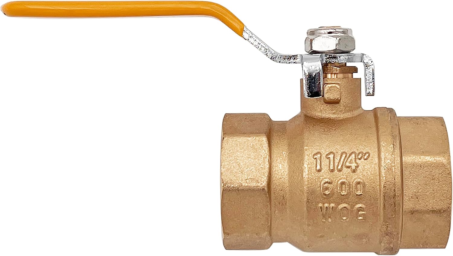 1-1/4" Full Port Ball Valve, 1-1/4 inch Lead-Free Brass Ball Valve, Female Threaded NPT Connector, 150 PSI WSP 600 PSI WOG - 1-1/4 inch, 1 Pack