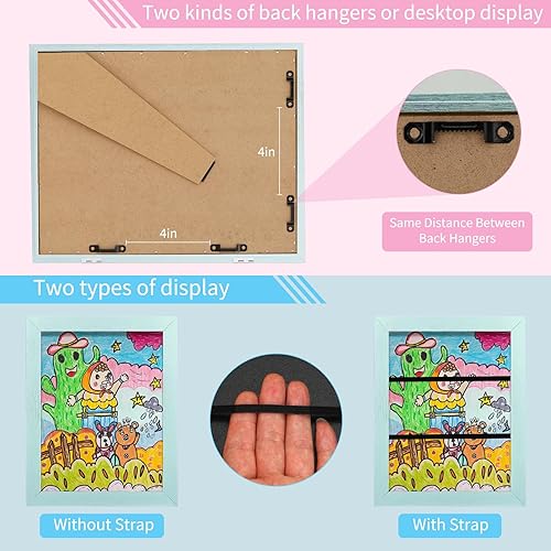 Miniatura 5 de Marco de arte para niños de 8.5 x 11 pulgadas 2024 - Colgar o colocar de pie, pantalla intercambiable. Perfecto para dibujos de niños, tiene