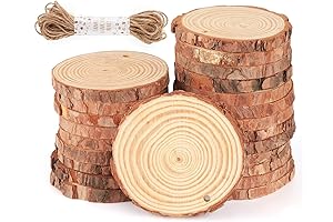 ilauke Natural Wood Slices: 30 Unfinished Wood Crafts for DIY Decor
