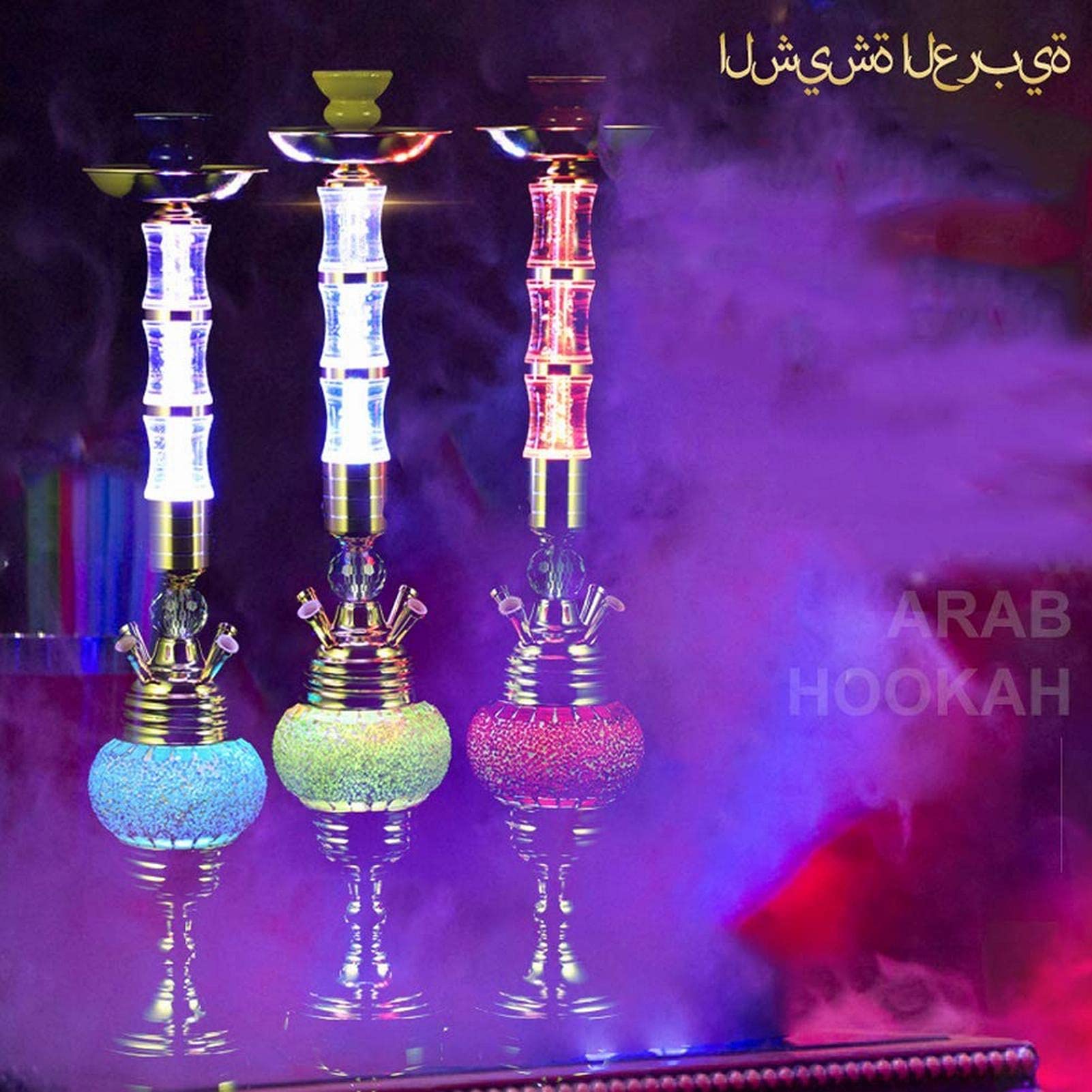 Set Di Narghilè Di Lusso Con Il Kit Narghilè Con 4 Tubi Arabo Narghilè Con Luci Colorate Un Regalo Per I Tuoi Parenti E Amici