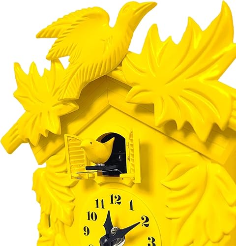 Miniatura 3 de WALPLUS Reloj de Cuco Sonoro con Pájaro Aleteando, Relojes de Cuco con Volumen Ajustable, Relojes Coo Coo para Decoración de Pared, Funciona con