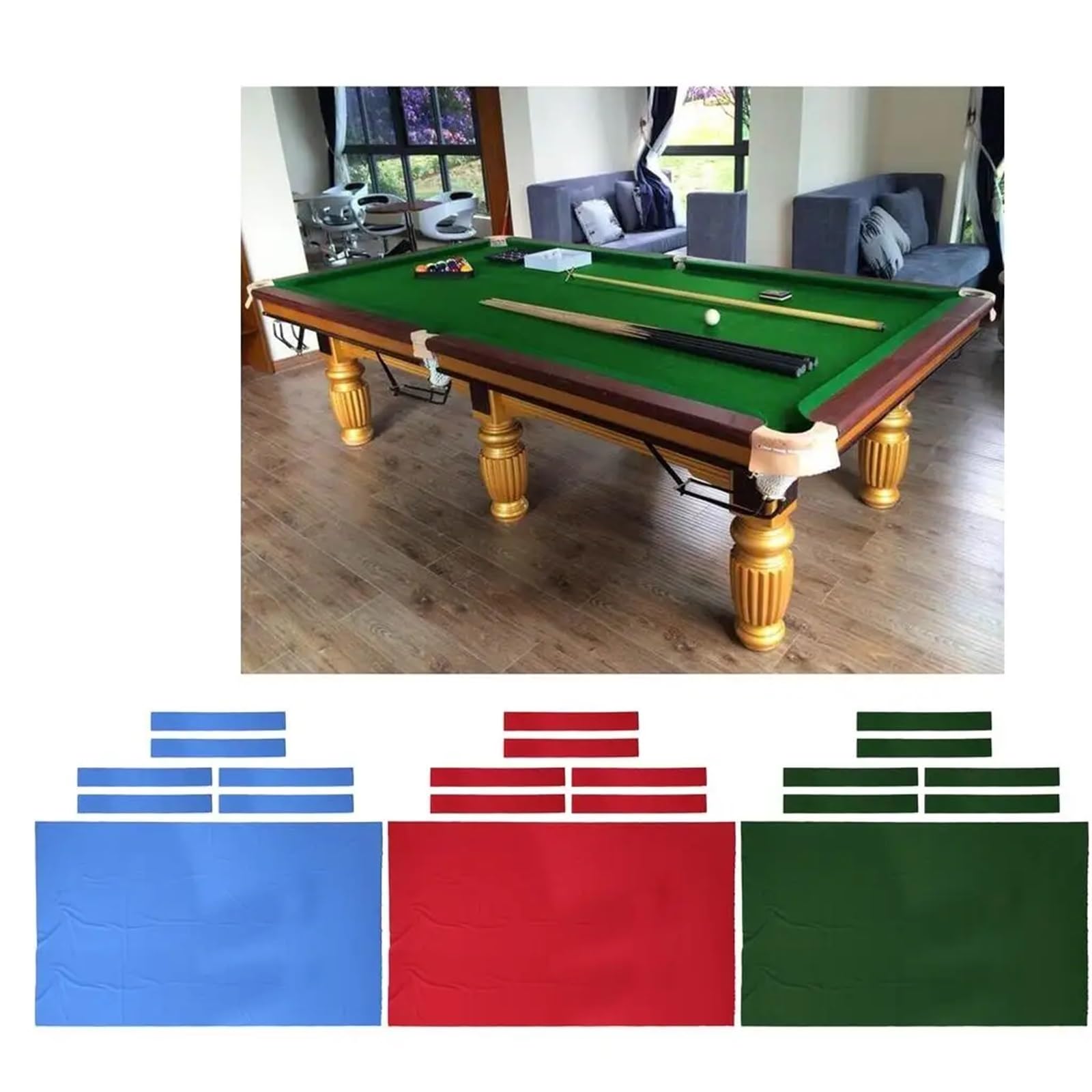 9' Professionelles Billardtischtuch, Mattenzubehör for Snooker für Bar, Clubs, Hotels