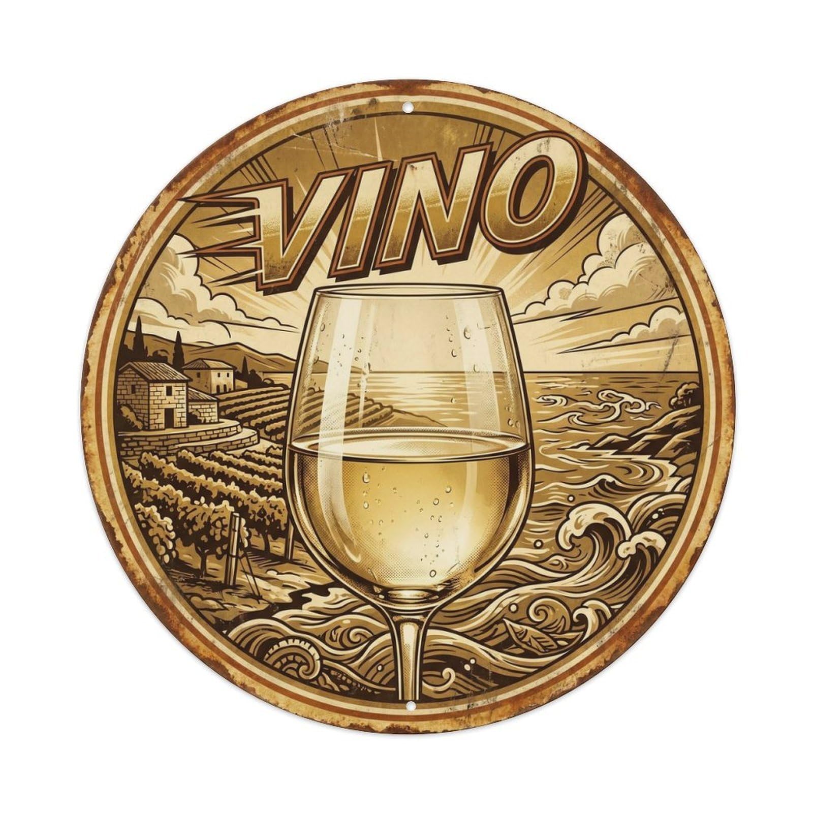 Este 8X8inch Style Vineyard Culture Grape Harvest Wine Roadside Diner Metal Tin Sign