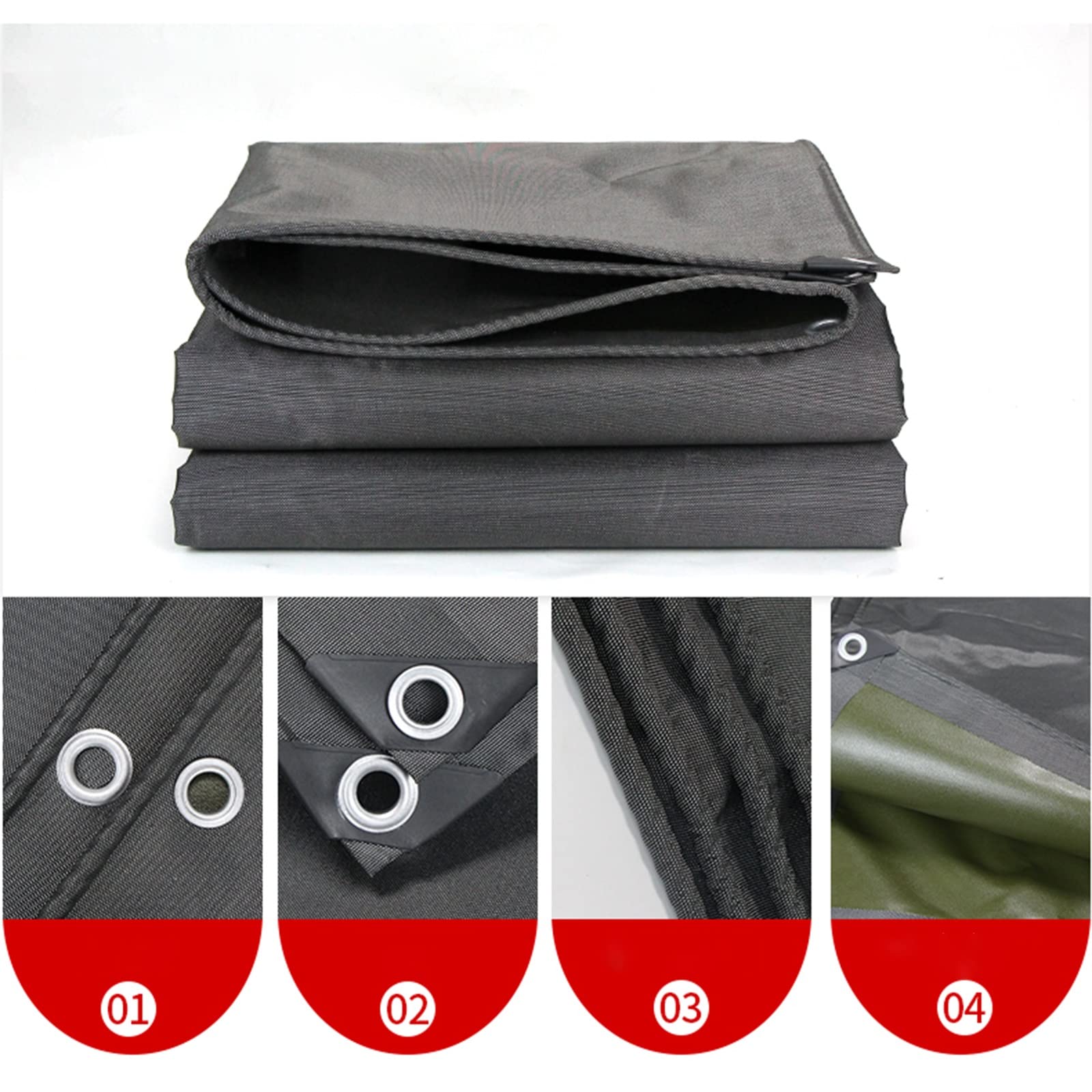 Bâche imperméable Extra résistante Lona en Toile Noire pour abri extérieur, Couverture de Toit, Pare-Soleil de Jardin, Camping, Tapis de Sol (Couleur : Noir, Taille : 2 x 2 m)