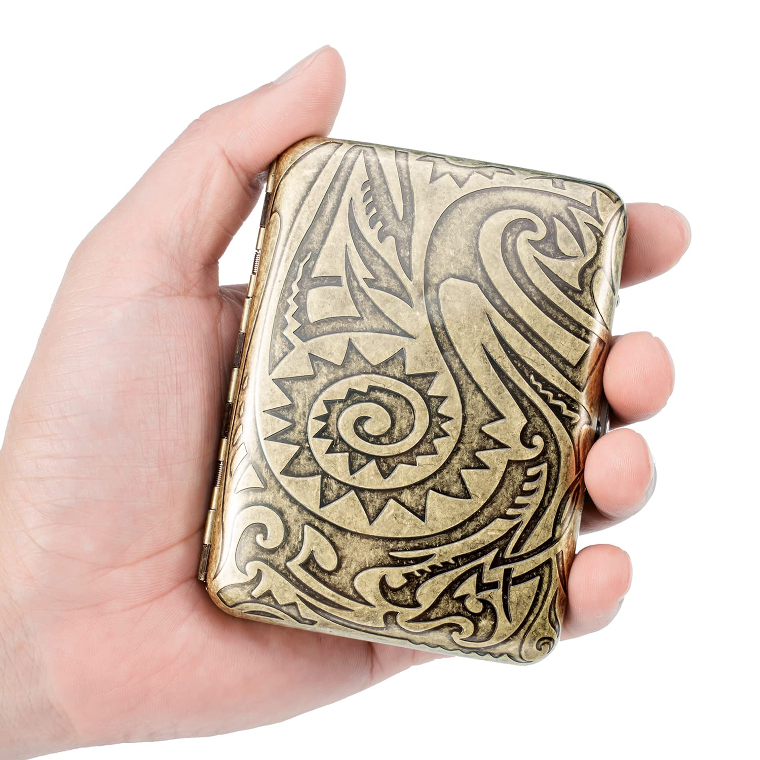 Retro Antique Stainless Steel Cigarette Case for 16