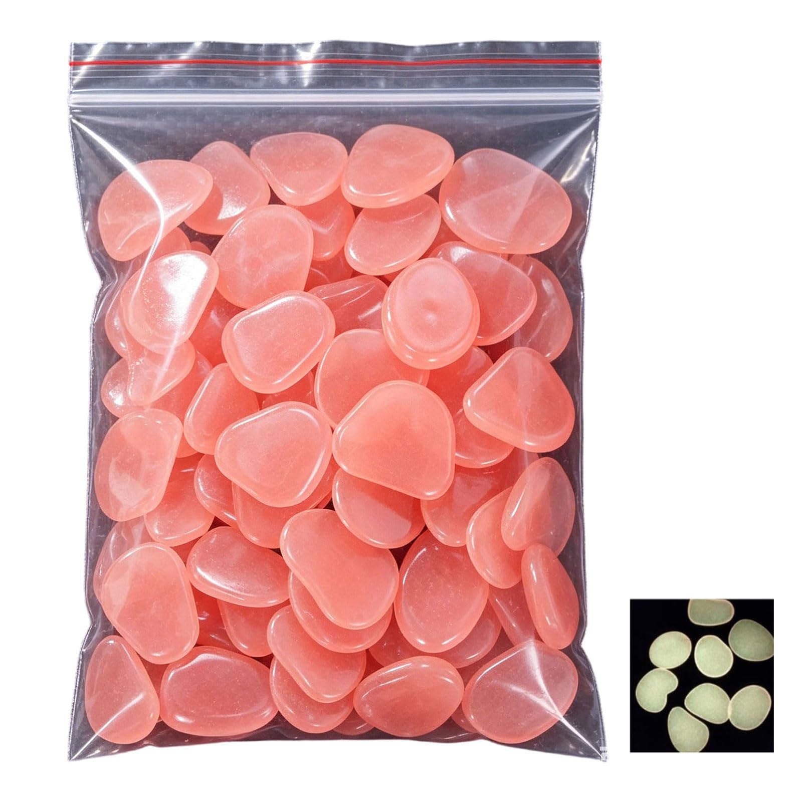 Buxuaaaa Of 100 Resin Glowing Pebbles for Aquarium and Garden Landscape Decoration Fluorescent Stone Fluorescent Resin Shingle