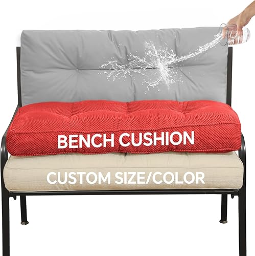 ROFIELTY Cojín de banco de 36 pulgadas, cojín grueso antideslizante para banco de piano, cojines de asiento duraderos para exteriores e interiores