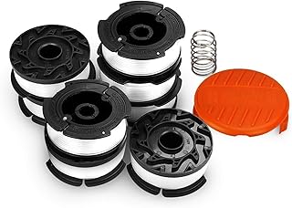 Line String Trimmer Replacement Spool,30ft 0.065" for Black+Decker String Trimmers, Replacement Auto Feed Spool,Compatible with Black & Decker AF-100 (8 Spool+1cap+1 Spring)