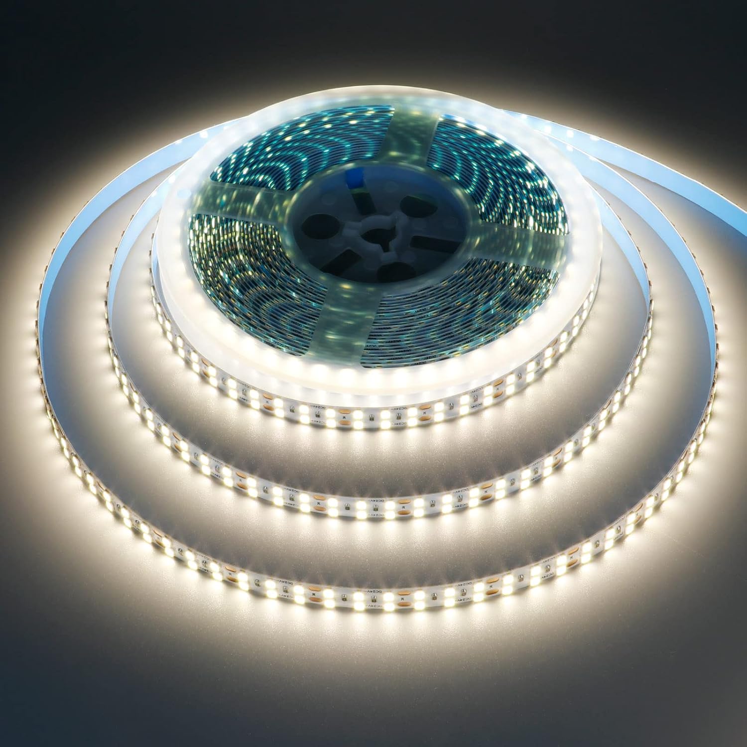 24V 32.8ft(10M) Double Row LED Strip Light Natural White 4000K 2400LEDs 2835SMD 160W High Brightness 11000LM No-Waterproof IP20 Flexible Ribbon for Kitchen Hallways Decoration(No Power Supply)