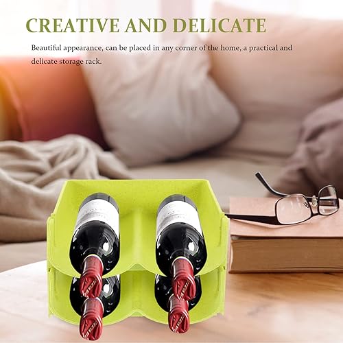 Miniatura 4 de Hemoton Paquete de 4 organizadores de botellas de vino y agua (para 8 botellas), soporte apilable de plástico para vino para despensa, cocina,