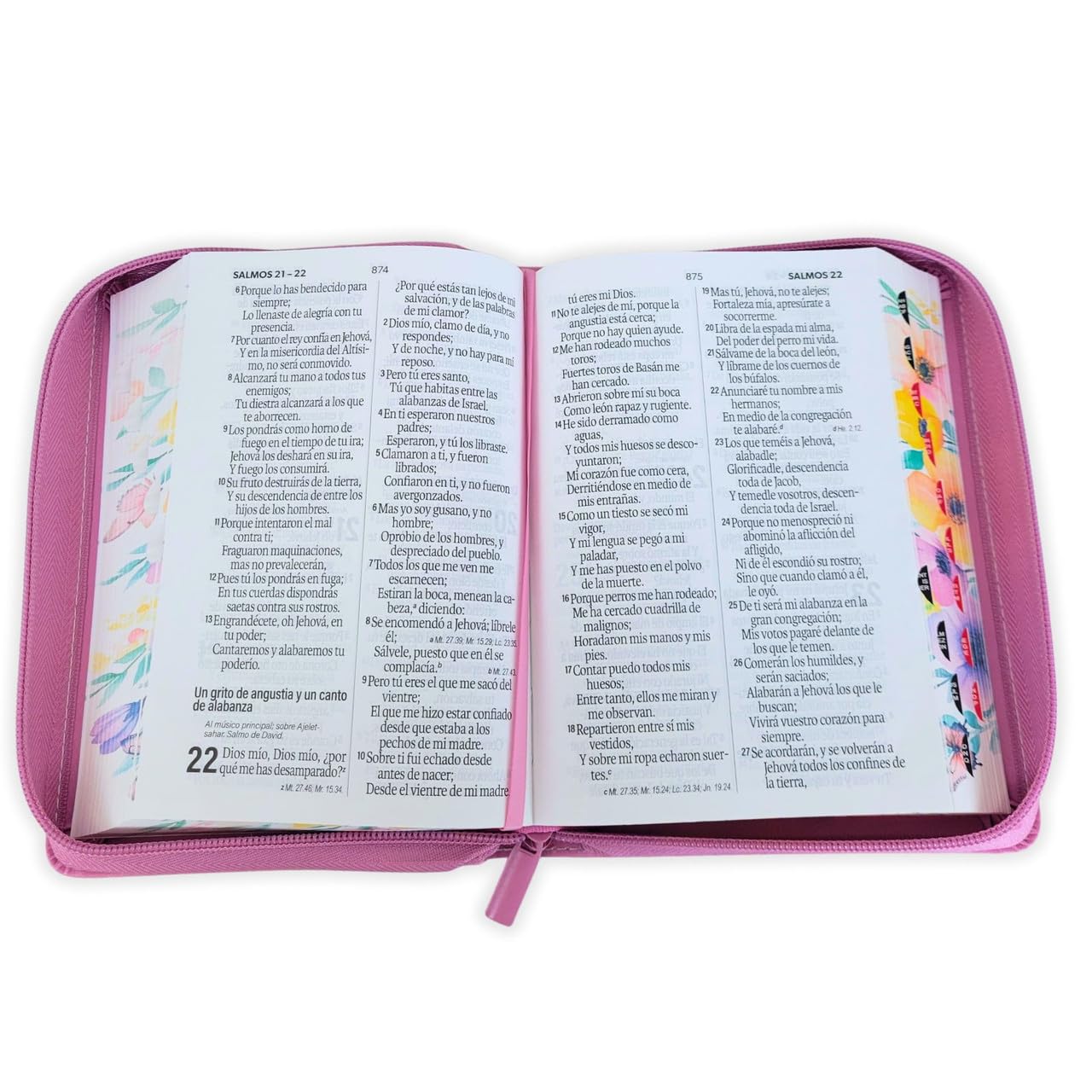 Biblia para Mujer Portatil Reina Valera 1960 Letra Grande 12 puntos con Cierre imit piel mauve fantasia floral con indice y canto floral      Imitation Leather – January 24, 2026