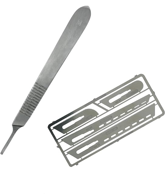 Modelcraft Precision Saw Set with Scalpel Handle, Silver