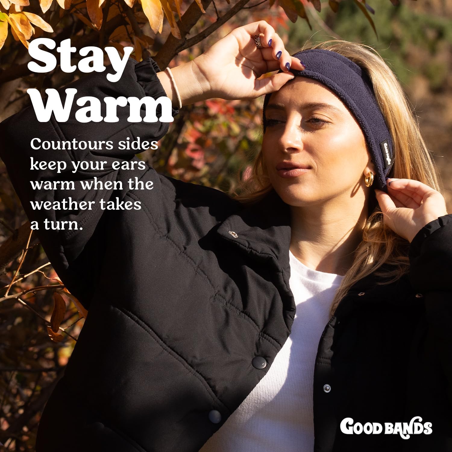 Good Bands Fleece Ear Warmers for Women and Men, Winter Running Ear Muffs
