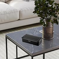 Vista 7 de 2 Pack Steel Storage Box with Hinged Lid, Metal Container for Scrapbook Stamps, Rectangular Empty Hinged Metal Tool Box, Storage Organizer for Pegs