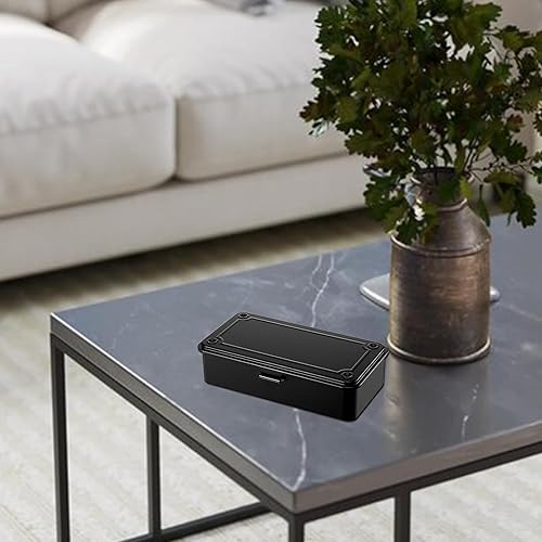 Miniatura 7 de Paquete de 2 cajas de almacenamiento de acero con tapa con bisagras, contenedor de metal para sellos de álbumes de recortes, caja de herramientas de