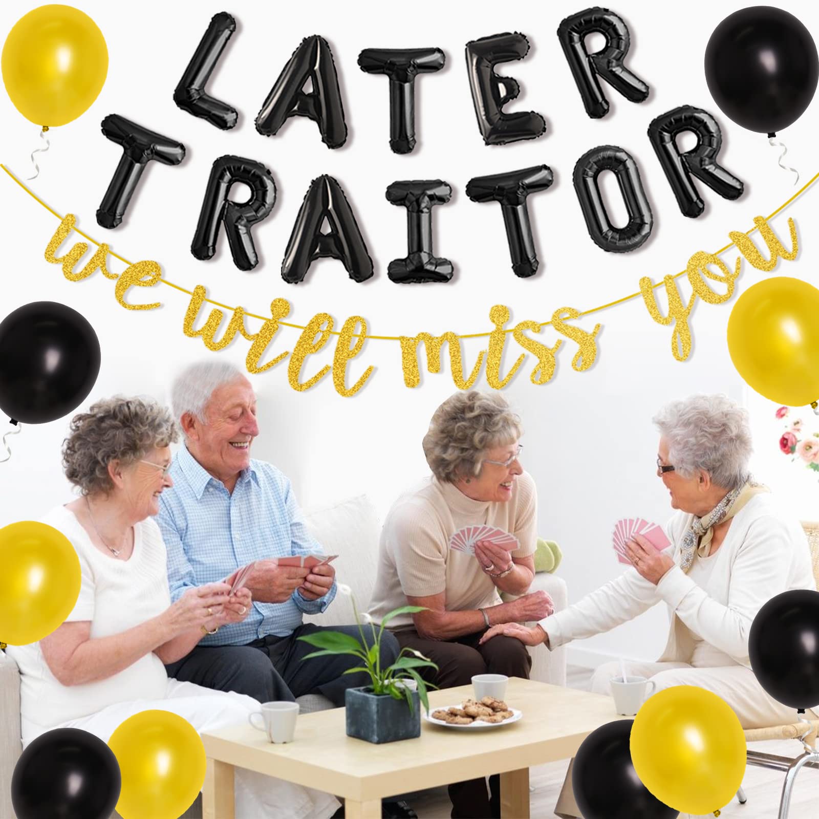 We Zullen Je Missen Banner Afscheidsfeestdecoratie Gouden Glitter Afscheid Feestdecoratie Voor Pensioen Collega S Banwissel Afstuderen
