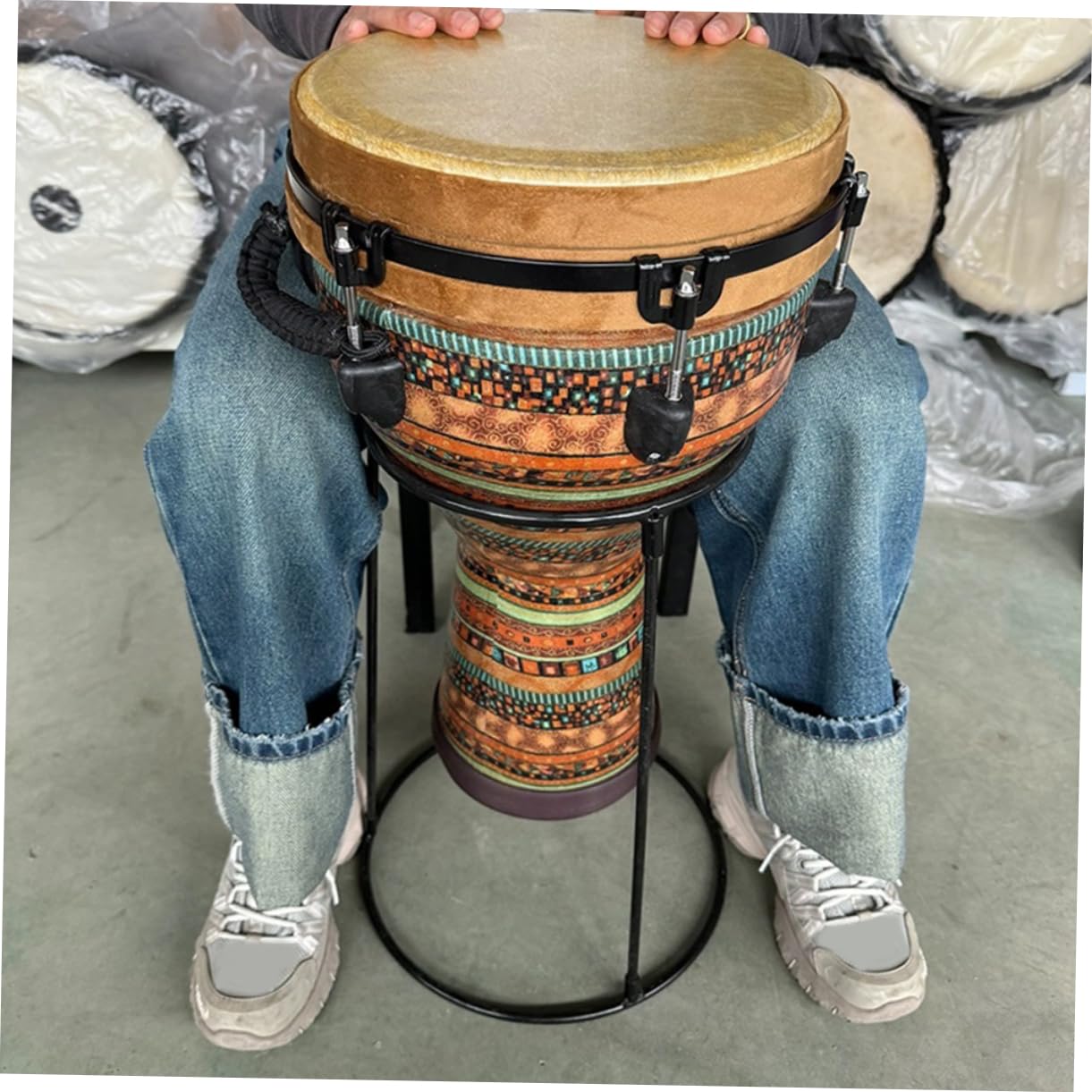 BESPORTBLE African Drum Stand Holder Portable Support for Drums for Beginners Students Precision Made Reliable Performance Display Accessory for Percussion Instruments