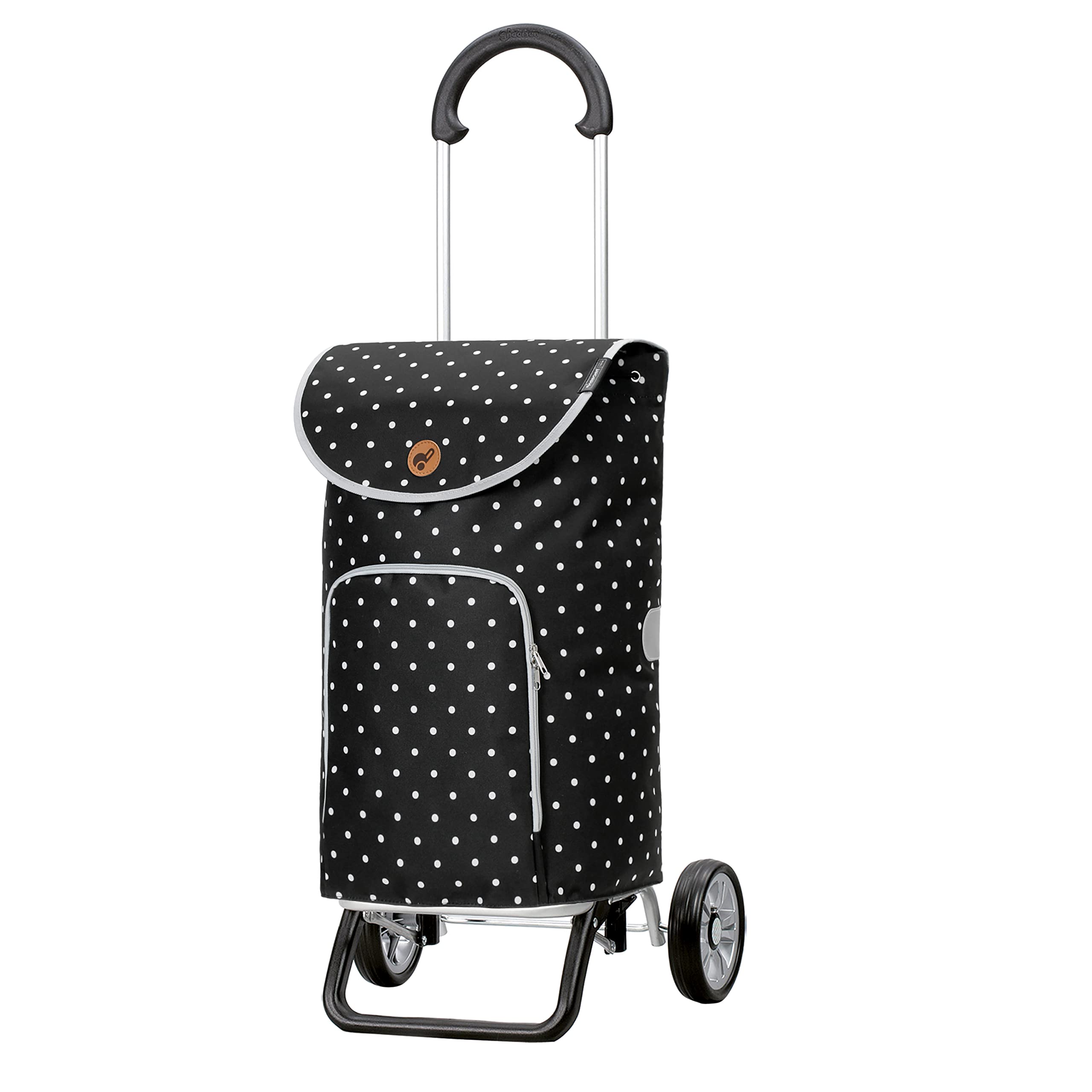 AndersenScala Plus Aluminium Foldable Shopper with Wheel Diameter 15 cm and 47 Litre Bag Ole Black