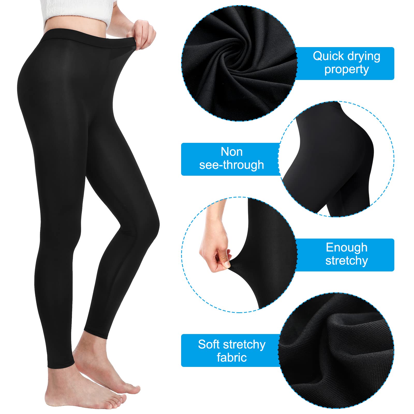 Jeyiour 3 Paar Frauen Golf Sonnenschutz Strümpfe Kühlende Golf Strumpfhosen UV-Schutz Sport Leggings für Sommer Golf