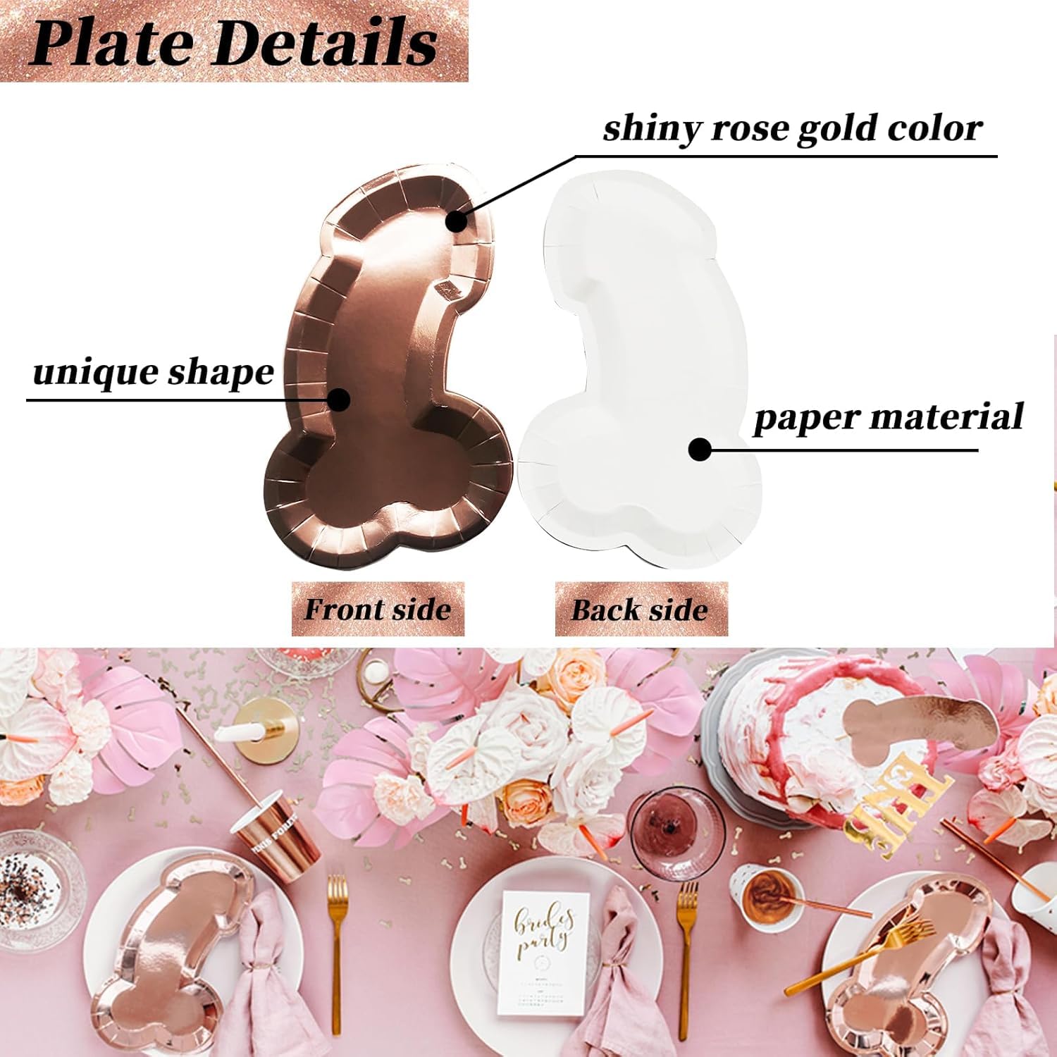 50 Platos De Papel Rosas Con Lunares – Ideales Para Cumpleaños, Bodas, Picnics O Fiestas Infantiles