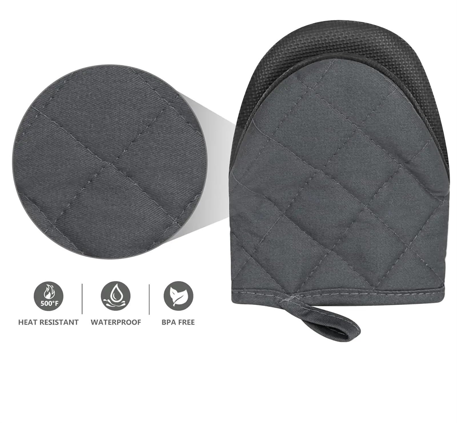 MRKU Gants de Cuisine en Silicone Court, résistants à la Chaleur, 1 Paire.