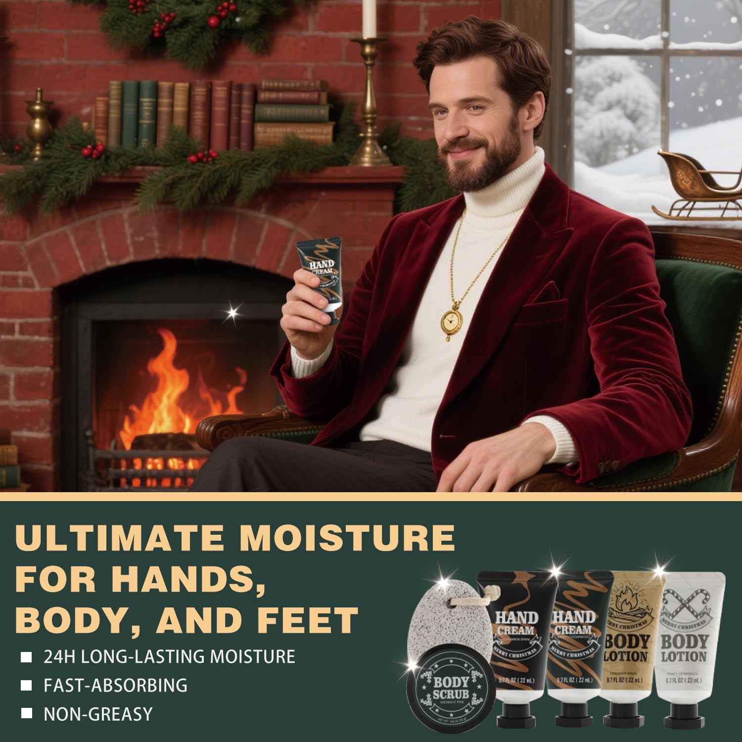 BODY & EARTH 2025 Advent Calendar for Men Christmas Holiday Gifts 24 Days of Countdown Calendar, Advent Beauty Calendar 2025 Adult 24PCS Beard Care Grooming Set Mens with Sandalwood & Cedar Beard Oil - Image 5