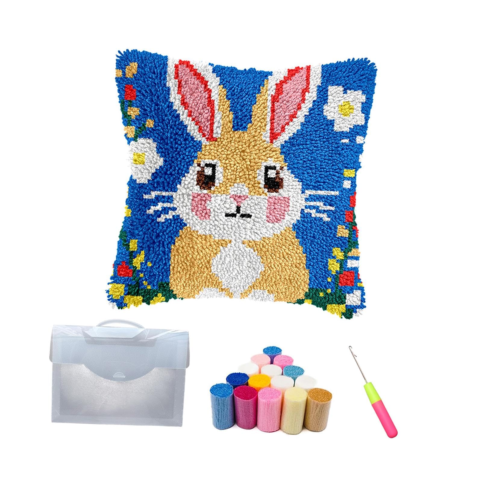 Latch Hook Pillow Cover Kits for Adults Kids Hobby Crafts Needlework Cushion Style C|Crafts| Needlecrafts & Yarn| Embroidery & Cross Stitch| Hand Embroidery Kits| Punch Needle Kits-image-31