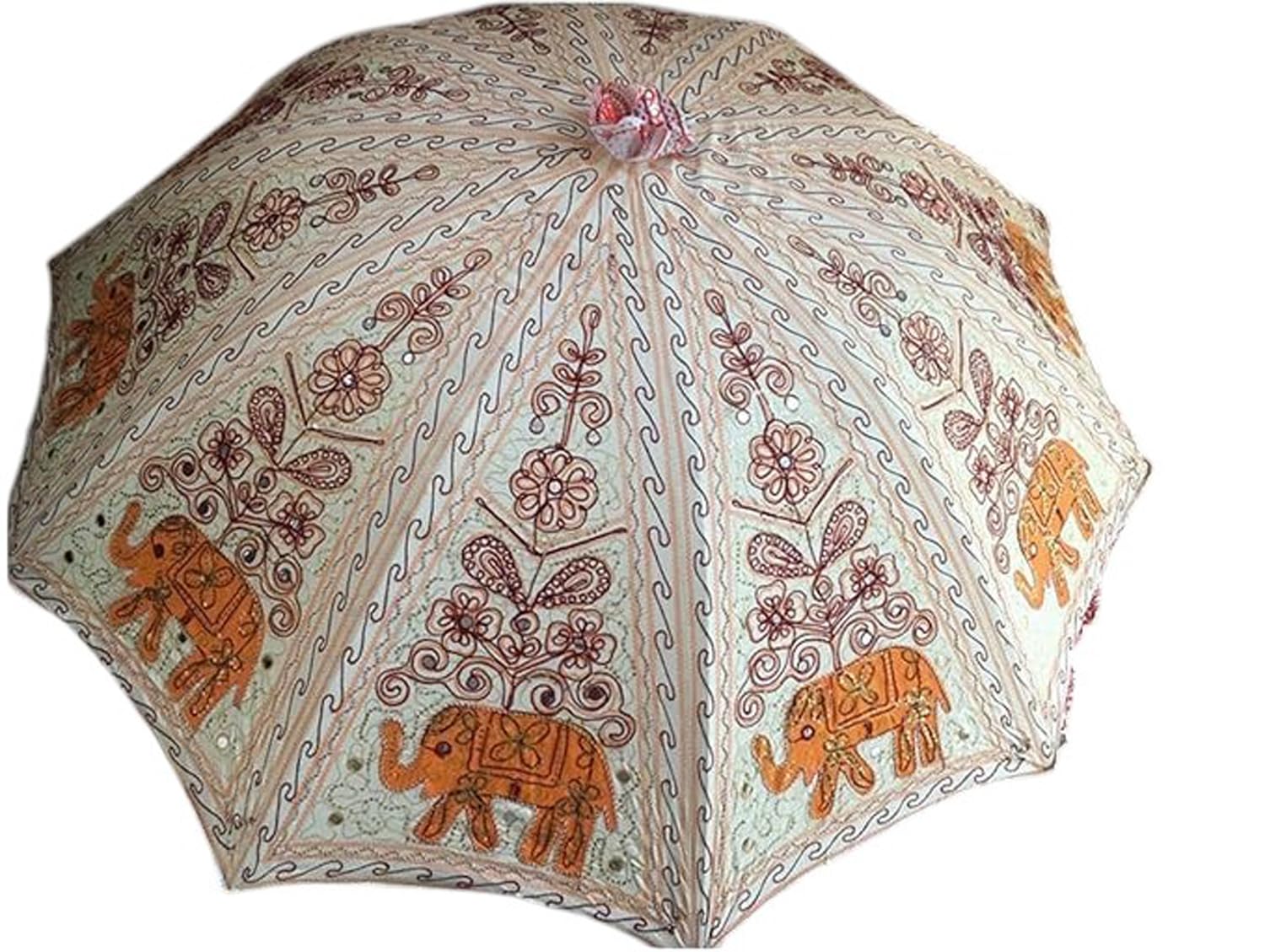 Arprani beach parasols-garden parasol umbrella for sun-Decorative Indian Cotton handmade bridal umbrellas- Handcrafted Embroidered