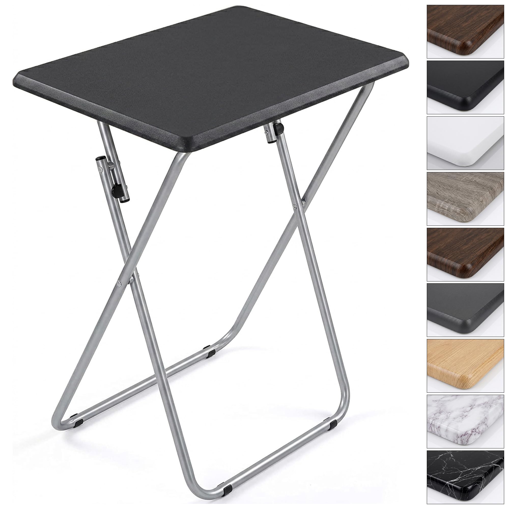 SG Traders Side Folding Coffee Table, Small TV Snack Tray for Eating, Sofa Laptop Desk, Outdoor Foldable Camping Tables, Living Room (Black, Small)