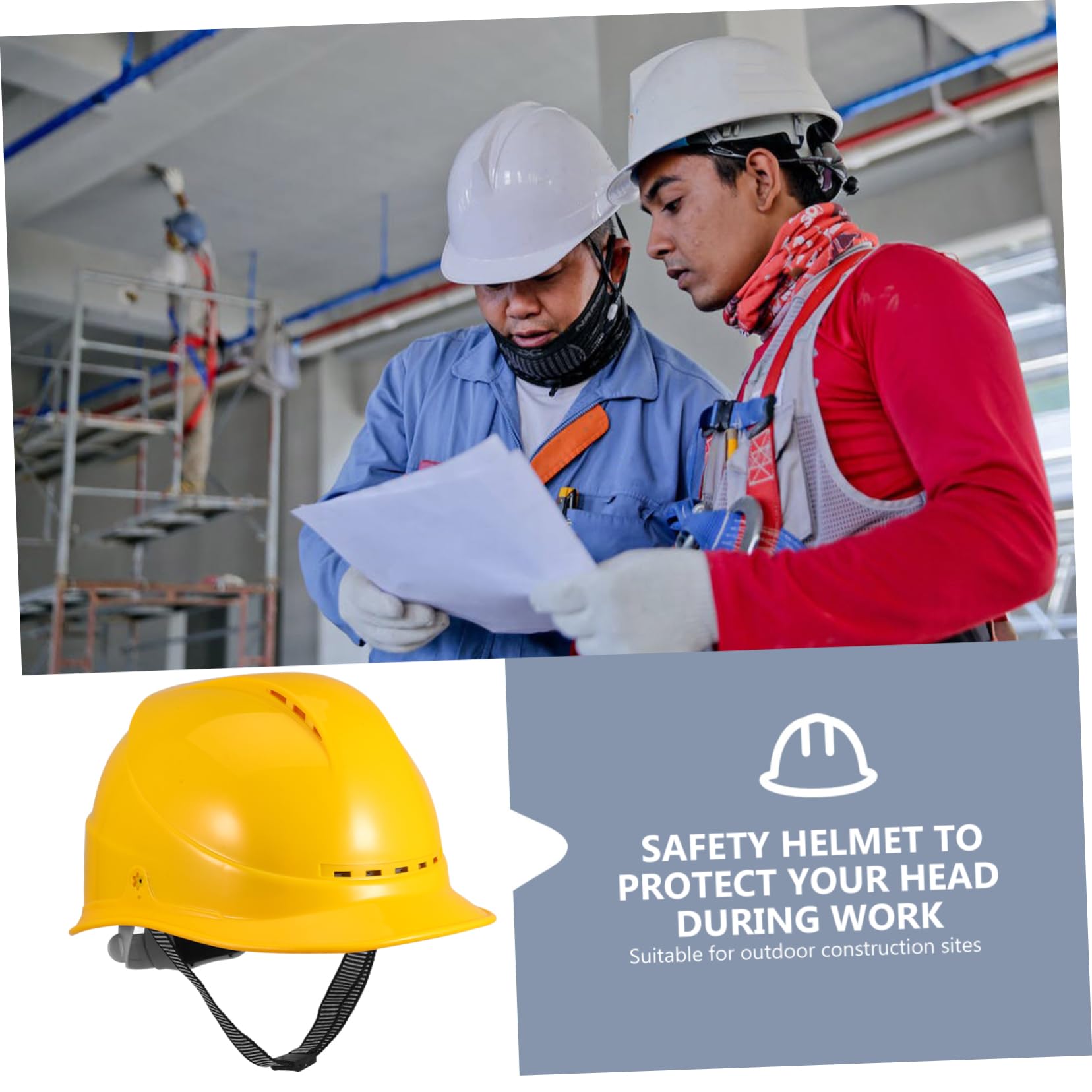 VILLCASE Cascos De Seguridad para Hombre Casco De Construcción Ventilación Cubierta De Trabajador Protección Gorra Ajustada Protección contra Golpes Reflectante Refrigeración
