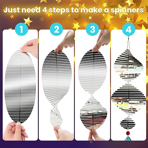 Miniatura 25 de Molinillos de viento, hilanderos de viento colgantes 3D, molinillos de viento para patio y jardín, flores de metal, arte de metal para patio, Púrpura