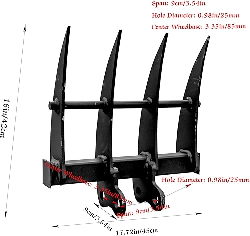 Miniatura 6 de HENGWANG Rastrillo de retroexcavadora ancho, mini rastrillo de excavadora, retroexcavadora de inclinación hidráulica y accesorio de excavadora,