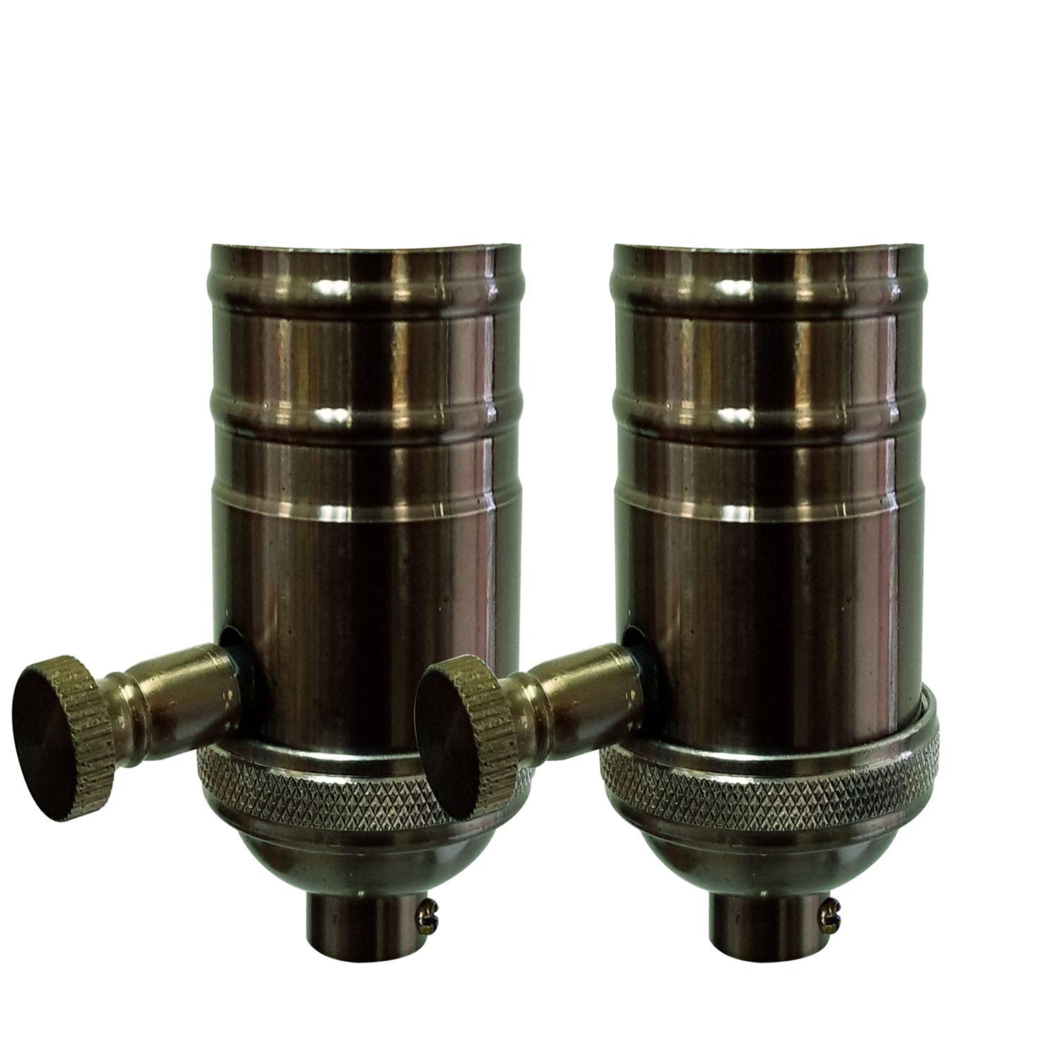Photo 1 of Royal Designs, Inc. Vintage Turn Knob Dimmer Lamp Socket for Incandescent LED Bulbs, Oil-Rubbed Bronze, Set of 2