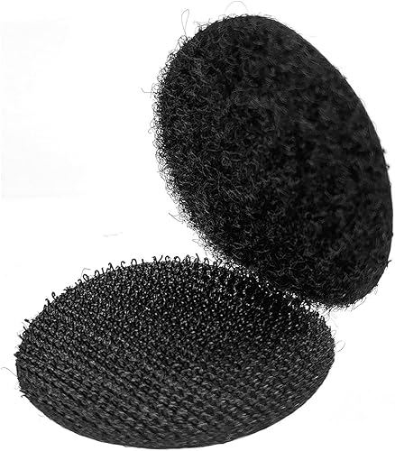 Miniatura 2 de Fantasyon 24 pares de puntos redondos de gancho y bucle de 2 pulgadas, cinta adhesiva de doble cara negra autoadhesiva de nailon tiras traseras