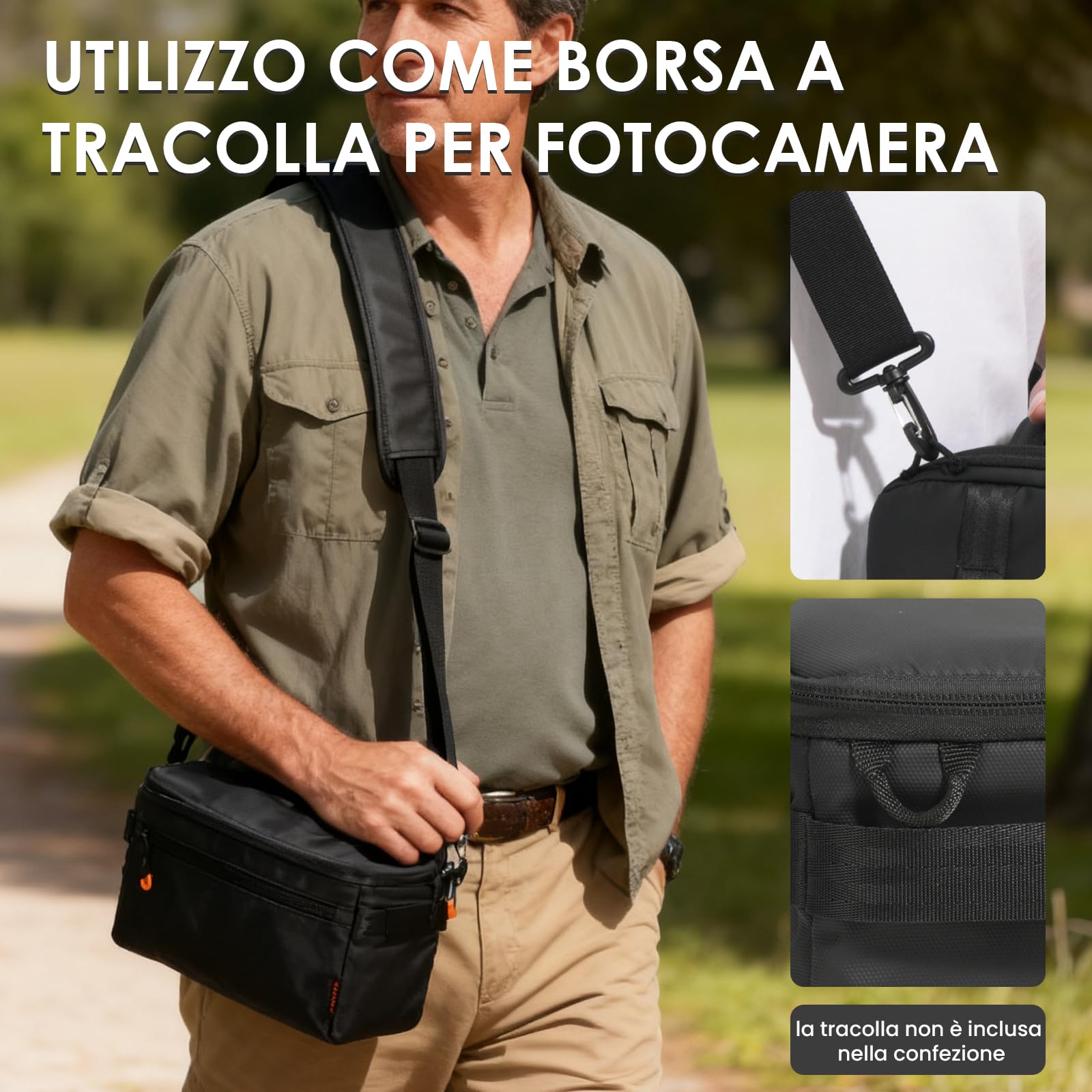 TARION Inserto Fotografico Borsa Fotografica: Inserto Macchina Fotografica per Zaino Borsa Reflex Professionale per obiettivi DSLR ShellCore(XS)