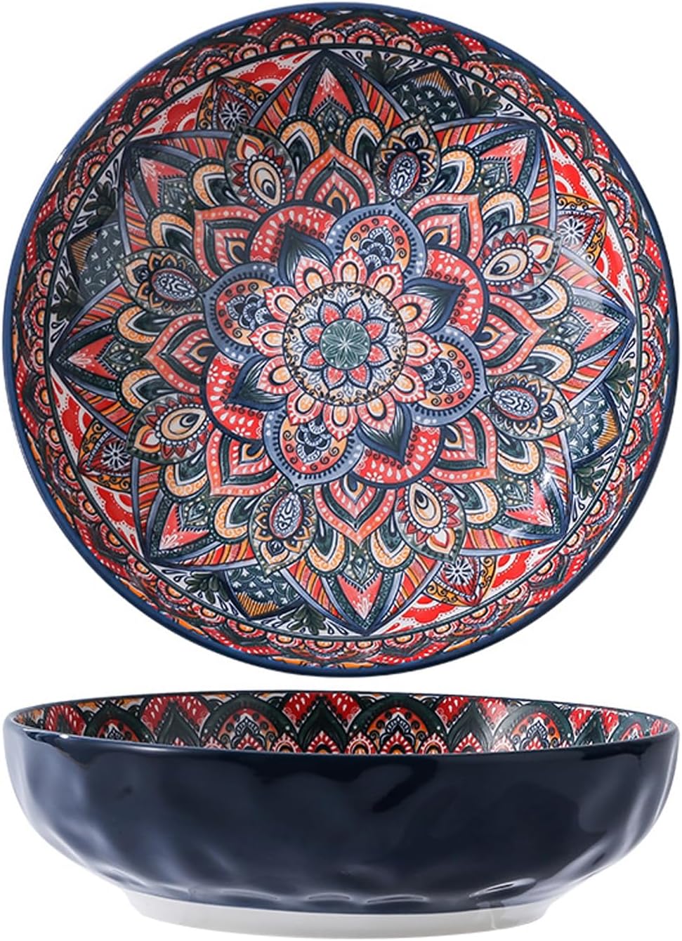 KKGUD Large Serving Bowls, 10 inches Ceramic Bowls for Pasta Noodles Salad Soup (Dark Blue) KKGUD Large Serving Bowls, 10 inches Ceramic Bowls for Pasta Noodles Salad Soup (Dark Blue)