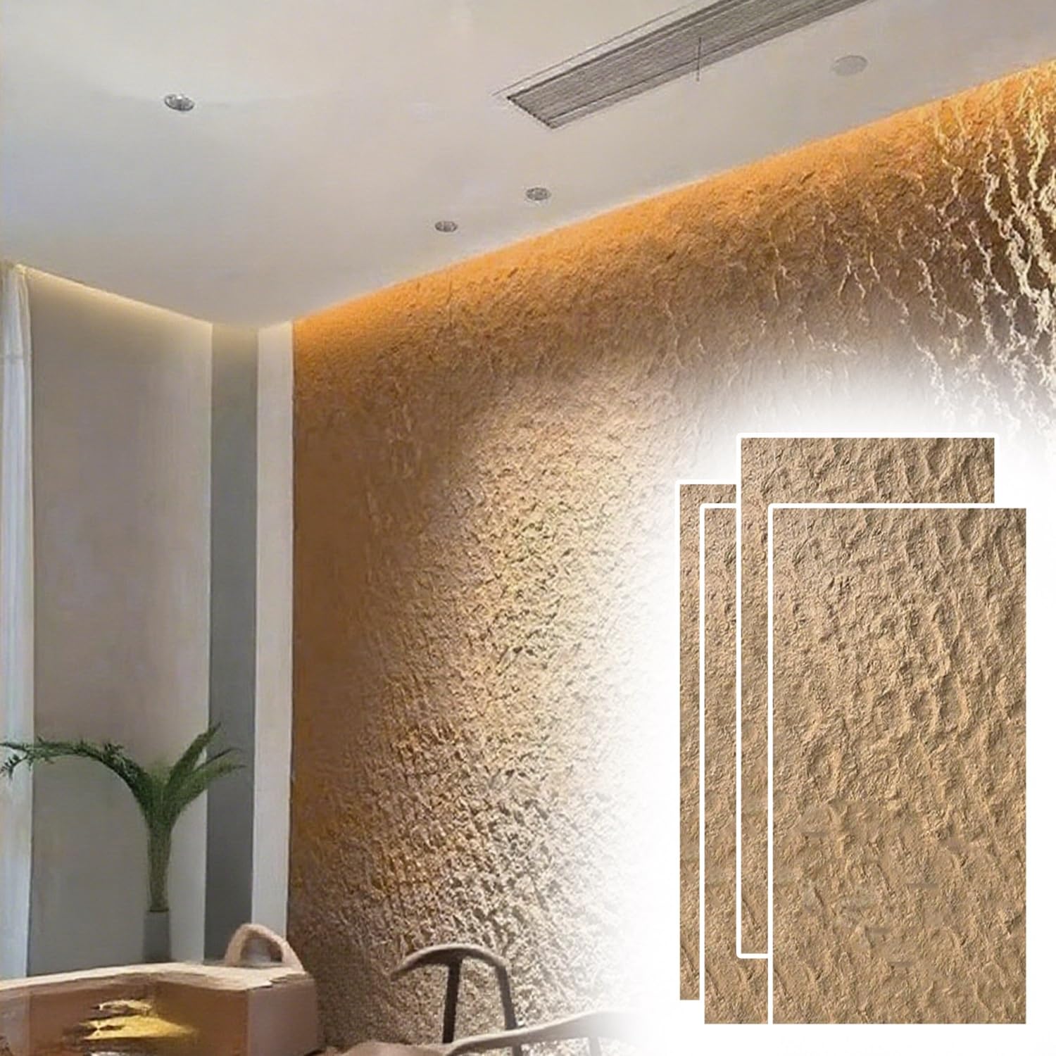 Pannelli da parete effetto pietra, impiallacciatura 3D, decorazione per stanza, confezione da 4 pezzi fai da te, per camera da letto, esterni, hotel