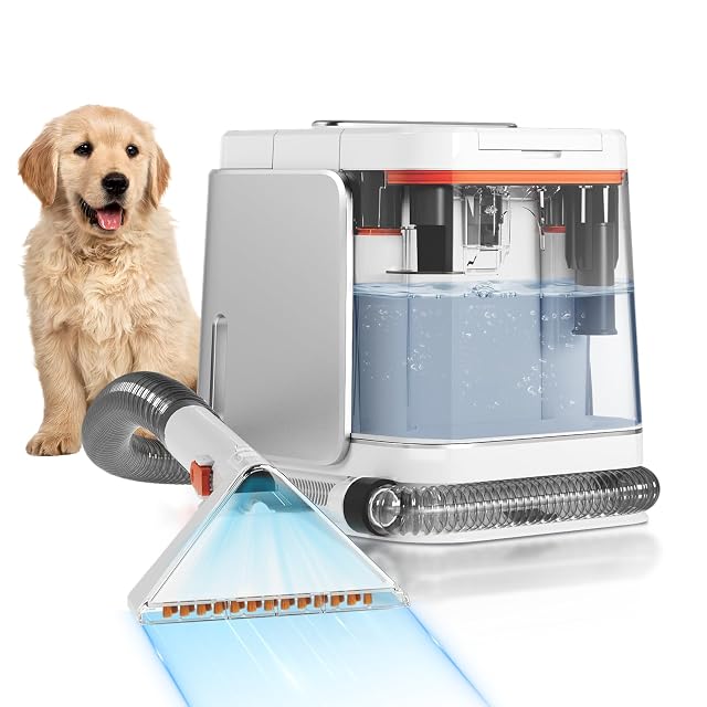 Portable Carphcleaner Upholstery Cleaner Machine - Multi-Surface Carpet Shampooer with Powerful Suction Handheld Spot Cleaner for Pets Stains