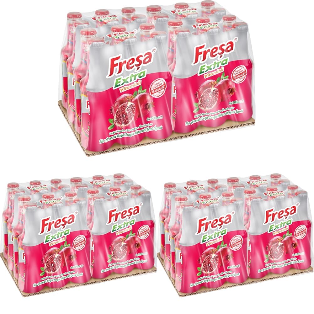 Freşa Extra Multivitaminli Narlı Madensuyu 24'lü (200 ml x 24 Adet) (3 paketi)
