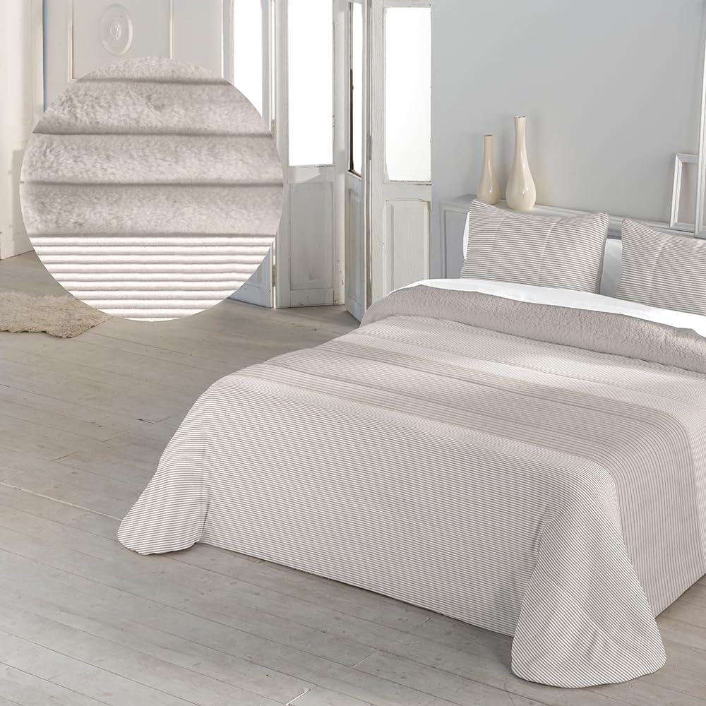 DECASATEXTIL®- Edredón nórdico Borreguito/Sherpa Borreguito de Alta Calidez - Tacto ultrasuave, cómodo, Ligero-Disponible en Varios Modelos. (Cama 120/135/140cm-235x260cm, Rune-Beige)