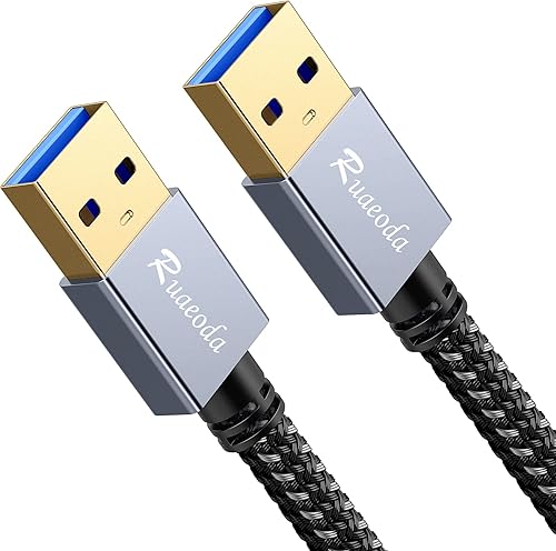 Ruaeoda Cable USB a USB de 3 pies, macho a macho tipo A a tipo A, cable de doble cara para transferencia de datos, compatible con disco duro,