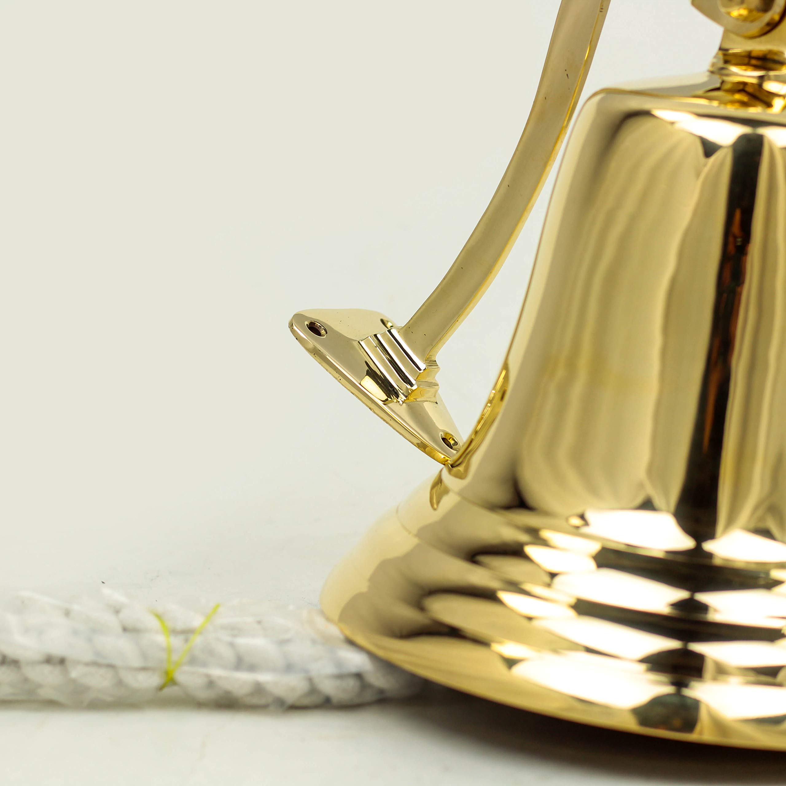 Nagina International 8" Polished Brass Dinner Bell – Nautical Ship Bell For Home, Wall, Or Boat Decor