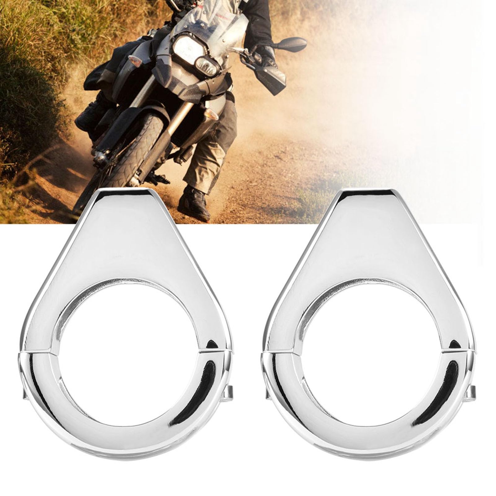 Soporte de Montaje de Señal de Giro, Aleación de Aluminio Abrazaderas de Señal de Giro para Motocicleta Soporte de Montaje de Abrazadera de Horquilla de Reubicación (Plata)