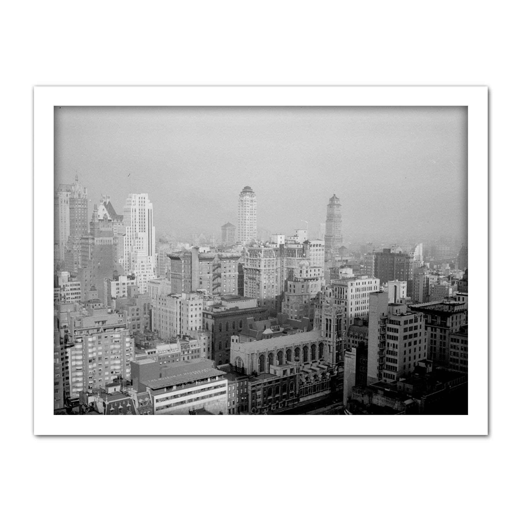 Artery8 New York City Skyline Skyscrapers Vintage Photo Artwork Framed Wall Art Print 18X24 Inch