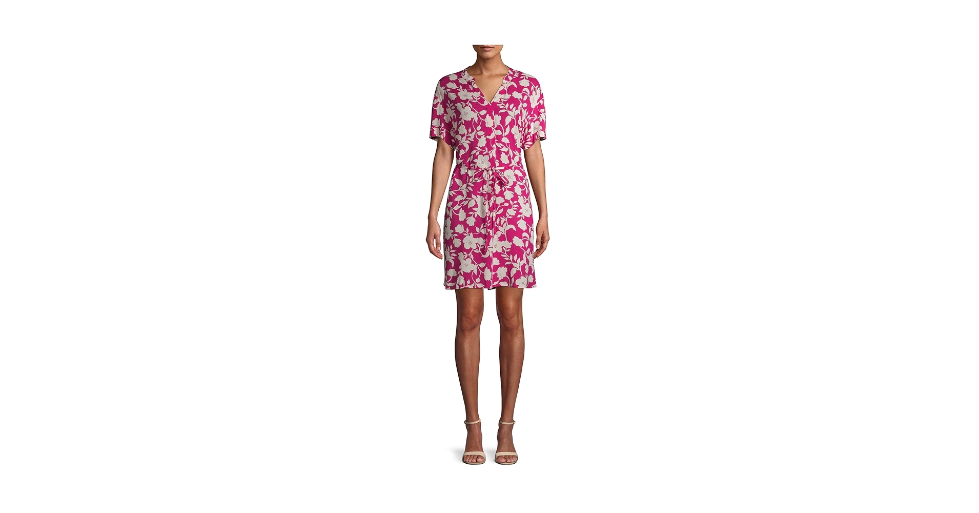 Time and Tru Womens Short Sleeved Floral Shift Dress