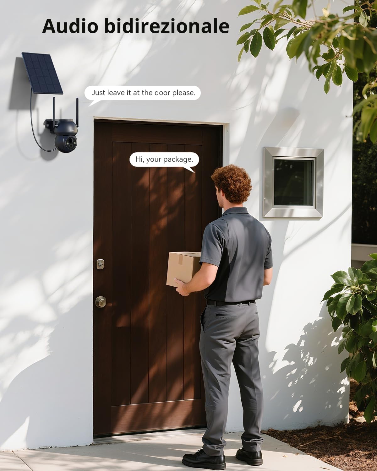 Xega 2 Pezzi Telecamera WiFi Esterno Senza Fili 2,4GHz, HD PTZ Telecamere | con Pannello Solare Batterie,Visione Notturna a Colori,Rilevamento Umano/PIR con Allarme,Audio Bidirezionale,TF/Cloud,IP66