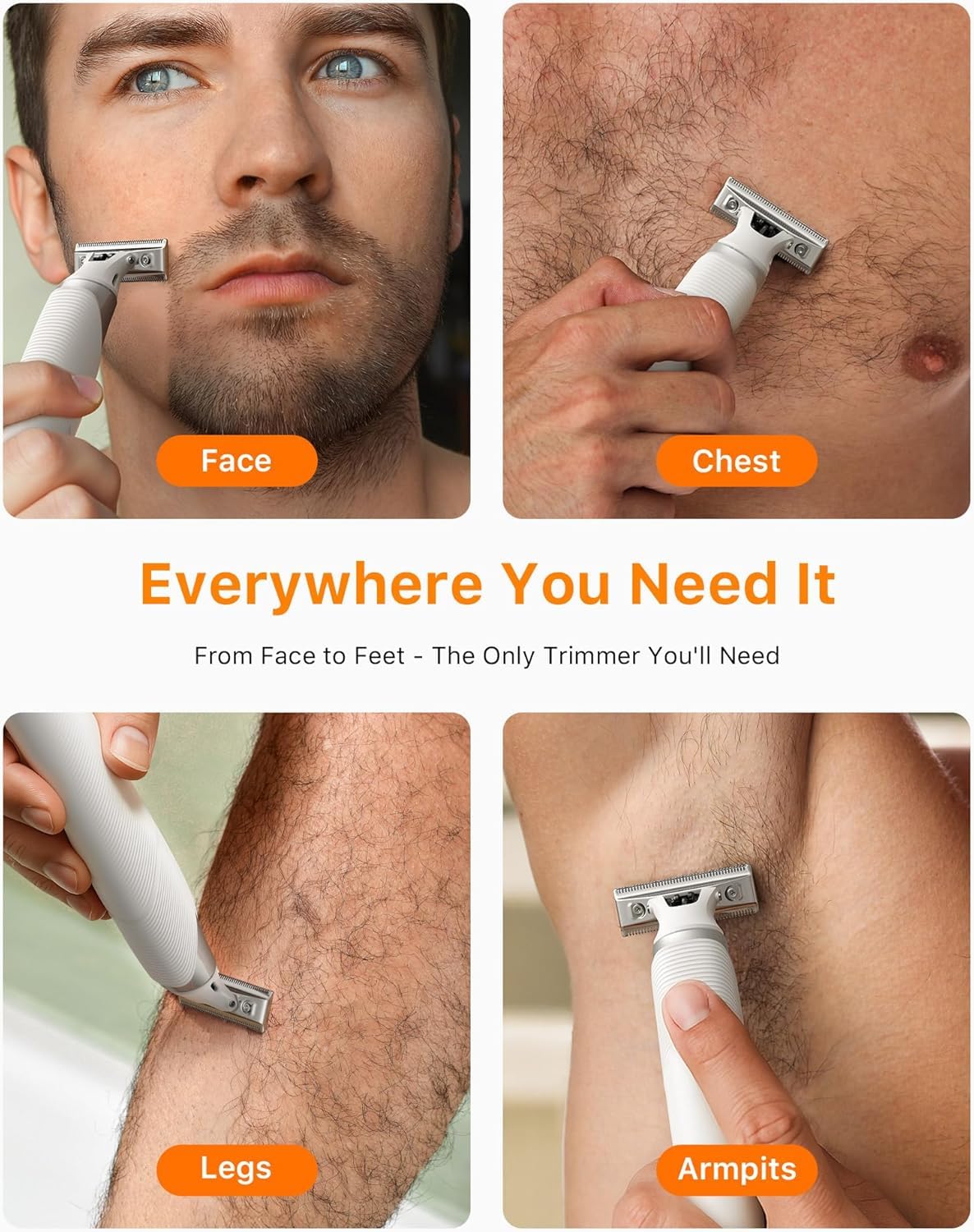 [2025 aggiornato] Kit per barba e peli del naso, [All-in-one] pettine rotante 12 in 1, rasoio elettrico da viaggio per capelli, da uomo, ricarica rapida USB-C, rasoio indolore impermeabile, bagnato