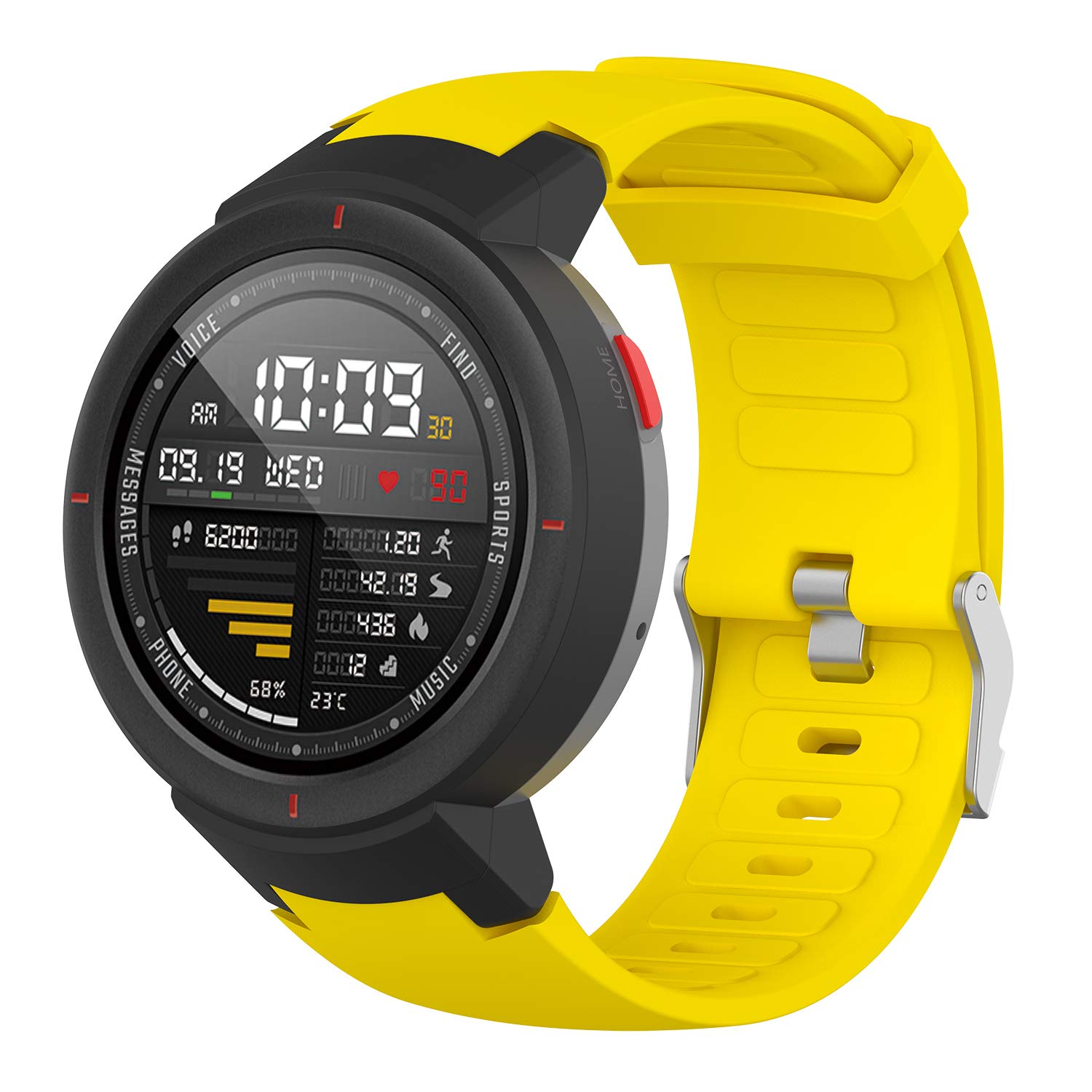 Compatible with amazfit verge (A1801) band,Quick Release Soft Silicone Sport Replacement Band for amazfit verge (A1801) Smart Watch amazfit verge (A1801) Yellow