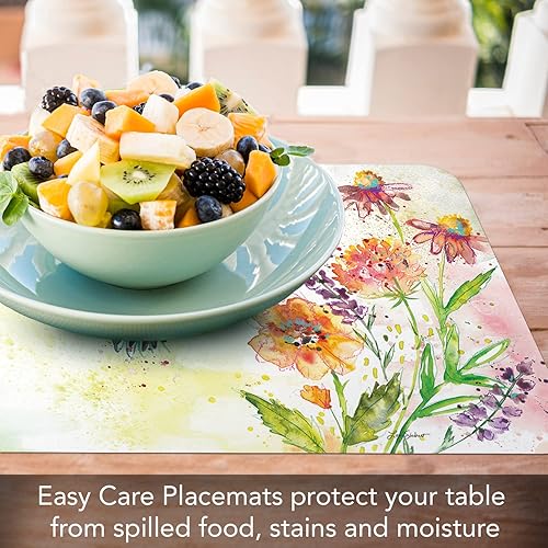 Miniatura 2 de CounterArt Fanciful Flight - Juego de 4 manteles individuales reversibles de plástico flexible de fácil cuidado, fabricados en los Estados Unidos,